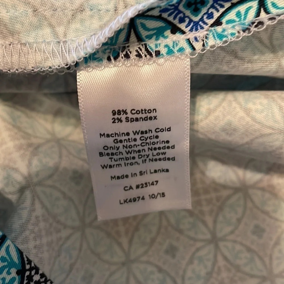 Talbots women’s skirt 10 medium knee blue white pattern stretch casual business - Picture 5 of 7